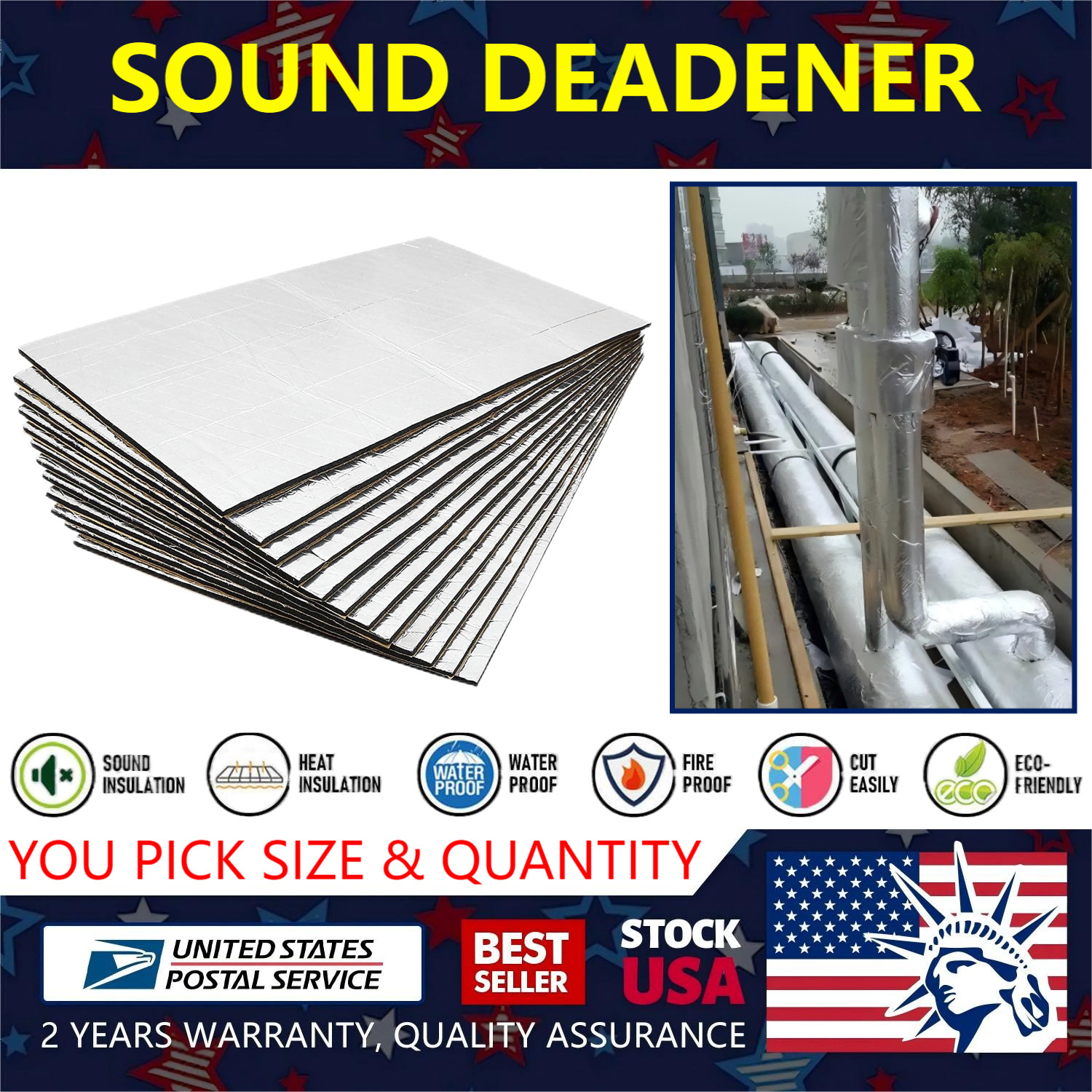 MODIGT-7MM Reflective Insulation , Foam Core Radiant Barrier,1 Sides Foil Wrap