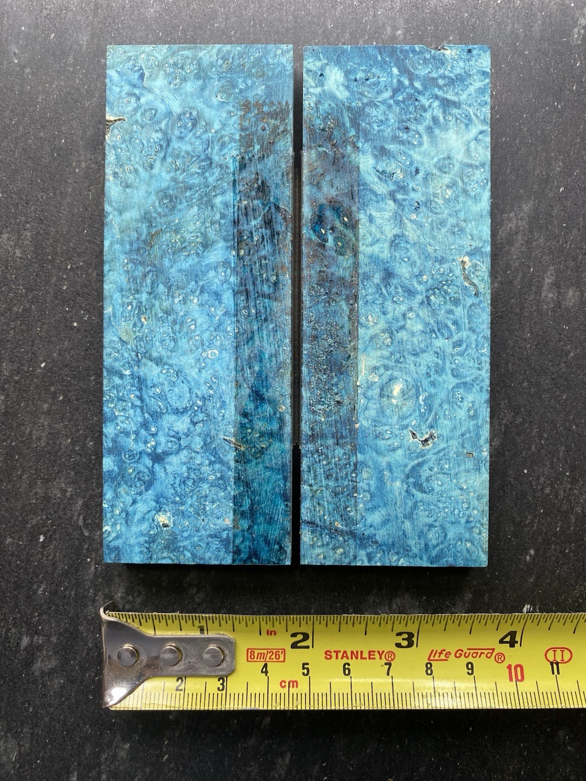 Dyed Box Elder Book Matched Knife Scales 4.98” x 1.76” x .40”
