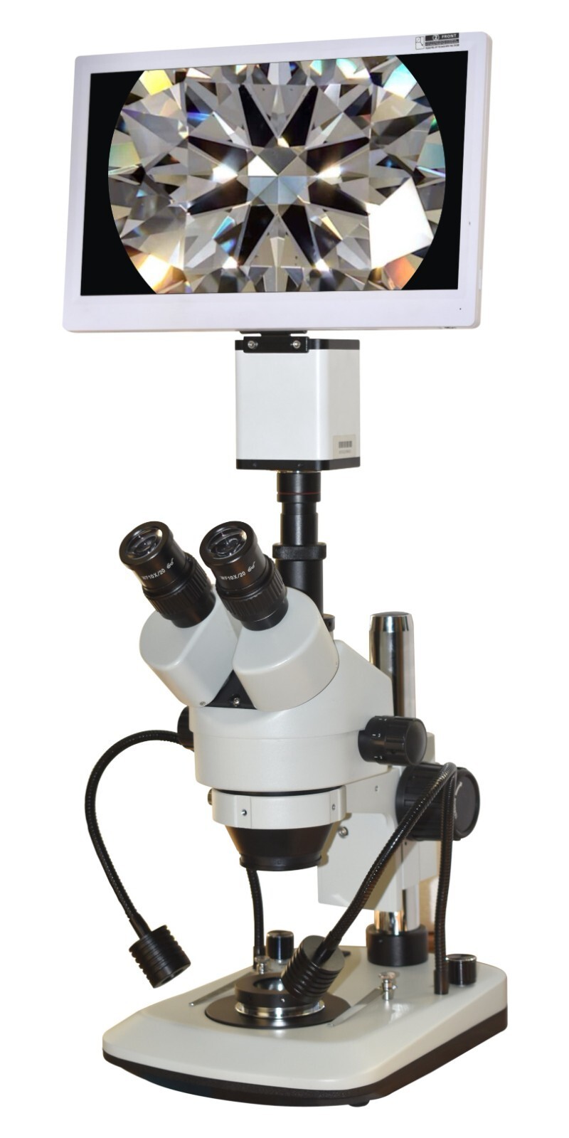 Stereo Darkfield Gemoscope 7–100× Zoom 5MP & 11″ Live LCD Screen Dual Fibre...