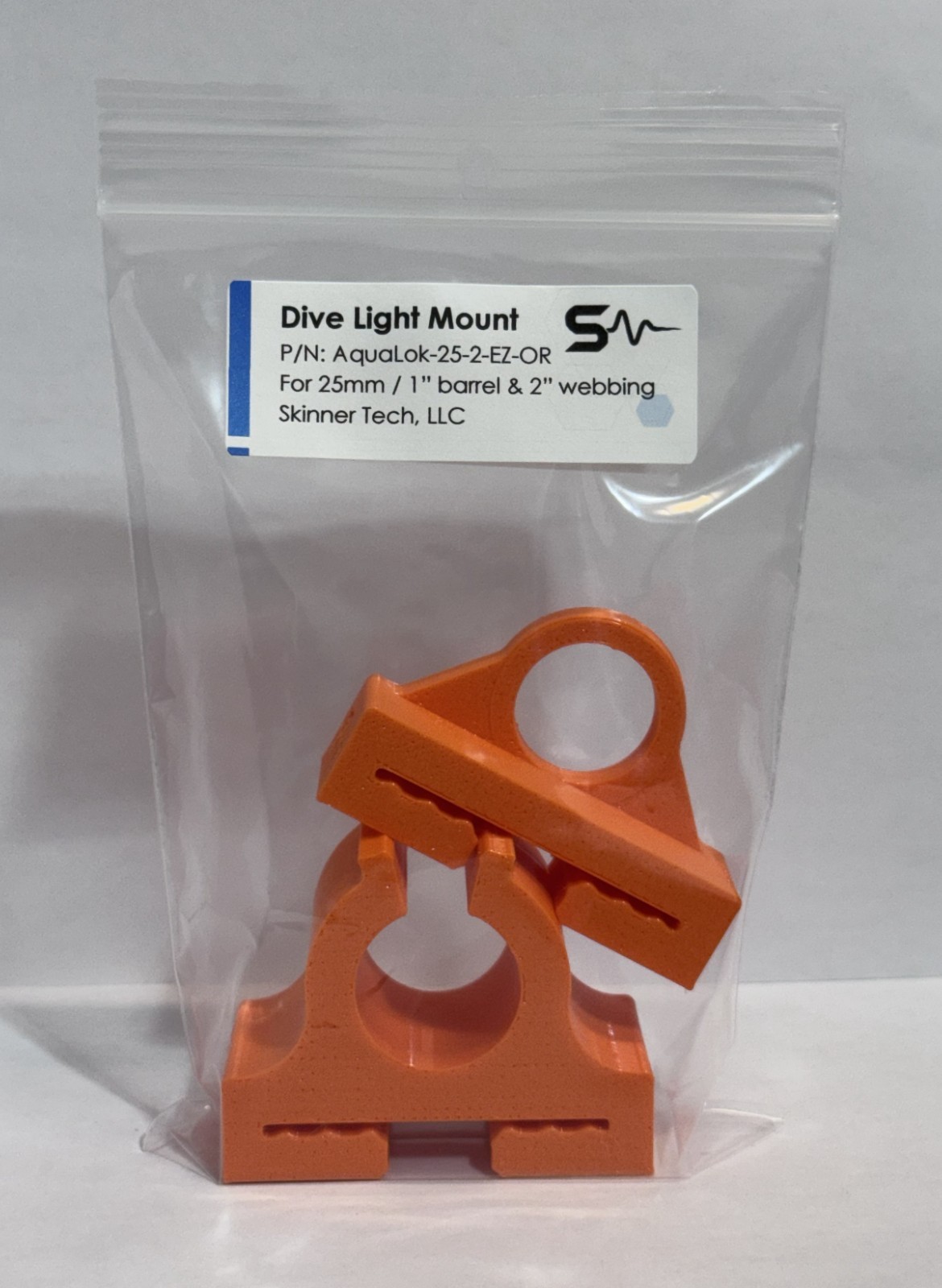 AquaLok Scuba Light Mount for 1" or 1.3" lights and up to 2" straps or webbing