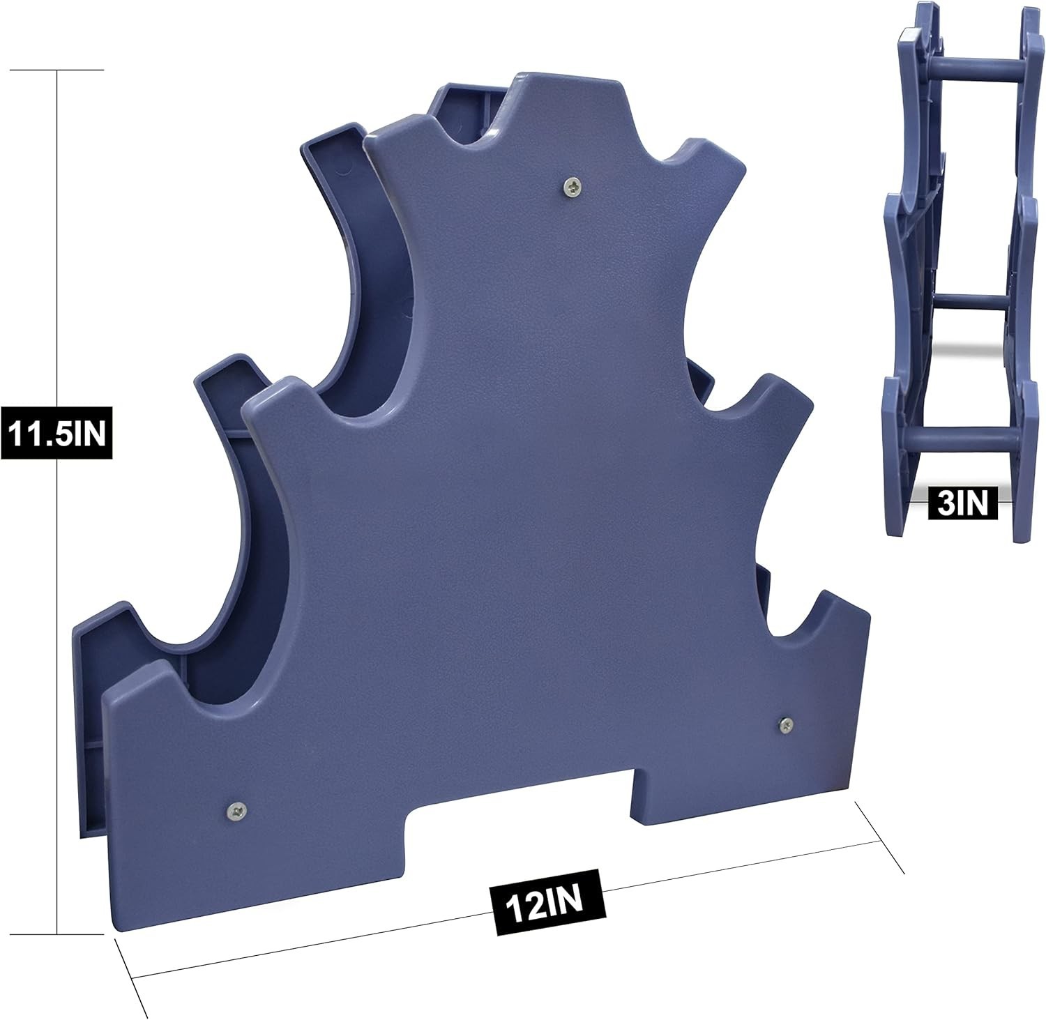 Triangular Dumbbell Storage Rack for Up to 6 Weights - Lightweight & Durable