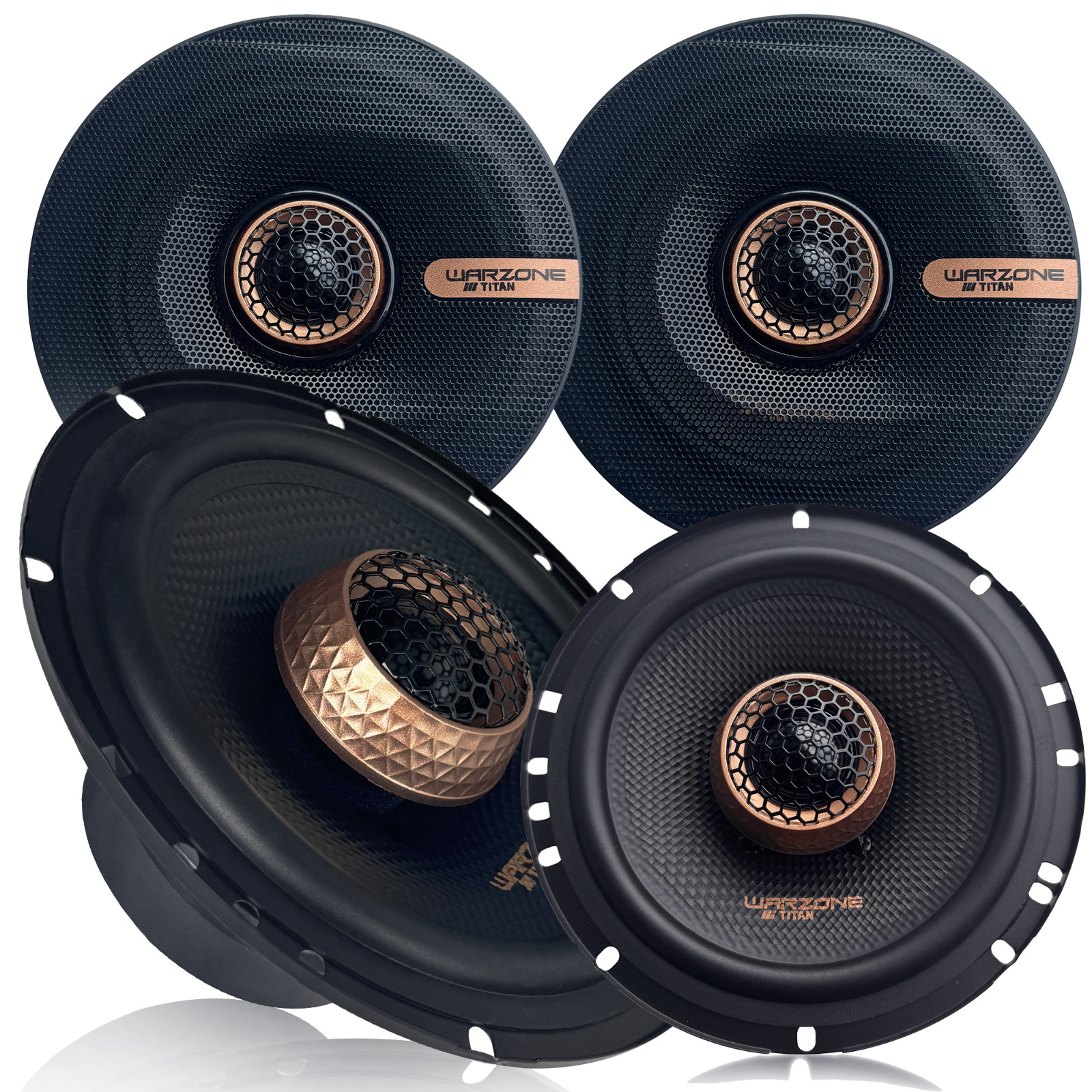 Warzone 4x WZ65PTi 6.5" Coaxial Speaker 2 Pairs 900W Max 240W RMS 4 Ohm Car Audi