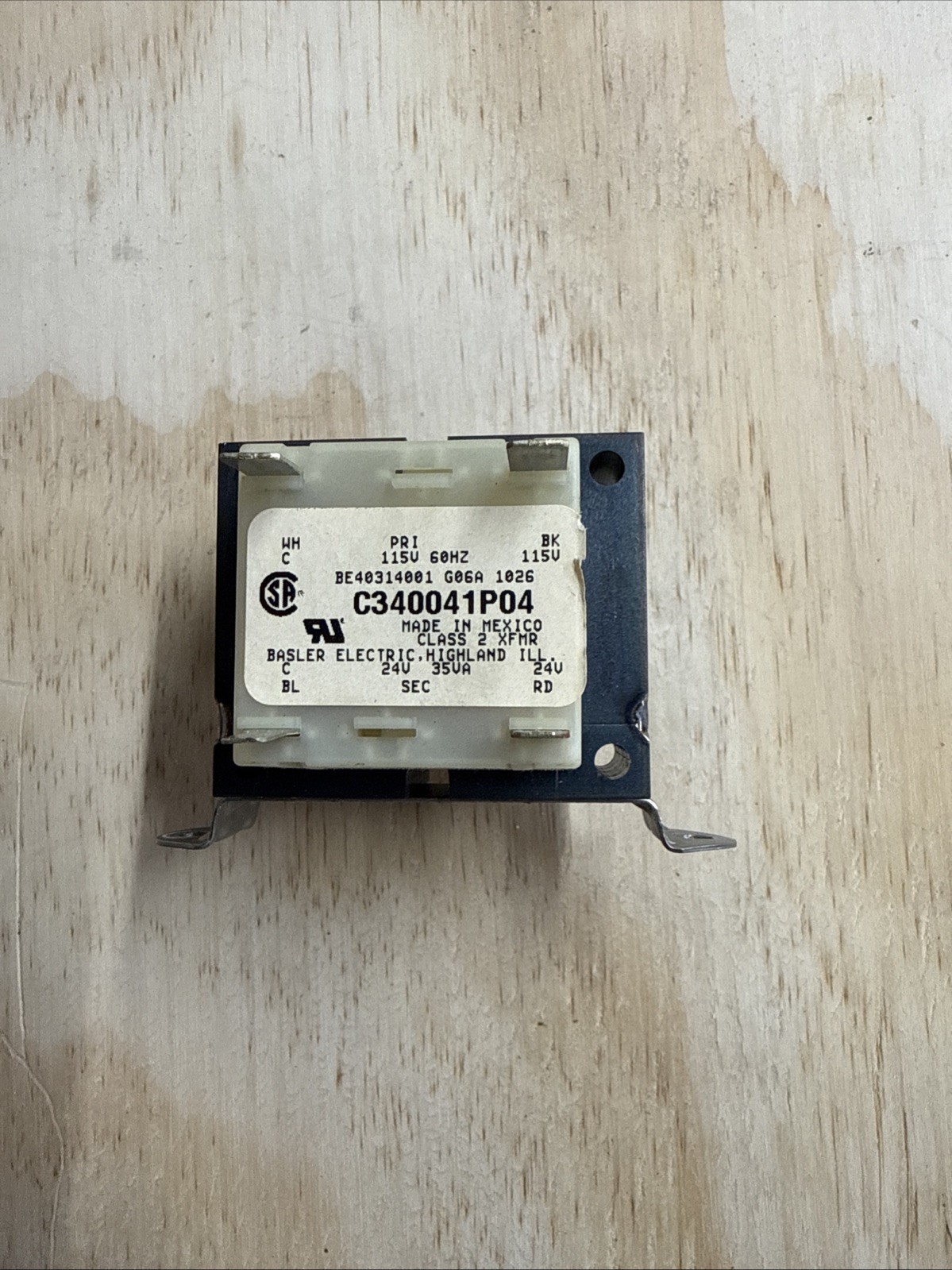 Basler Furnace TRANE  Transformer C340041P04 BE40314001