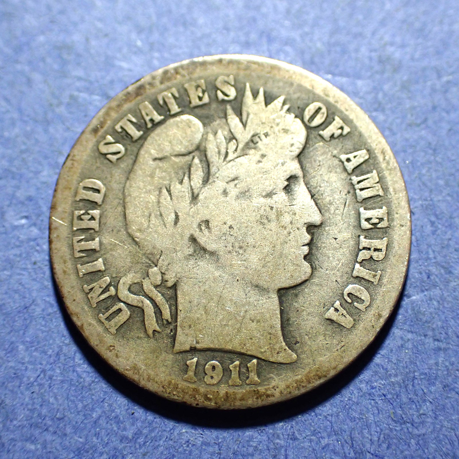 1911-D Barber Dime  VG