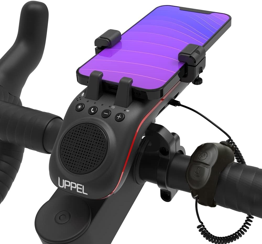 Bluetooth Speaker Bicycle, Multifunctional Bicycle Phone Holder 10 in 1 (Black)