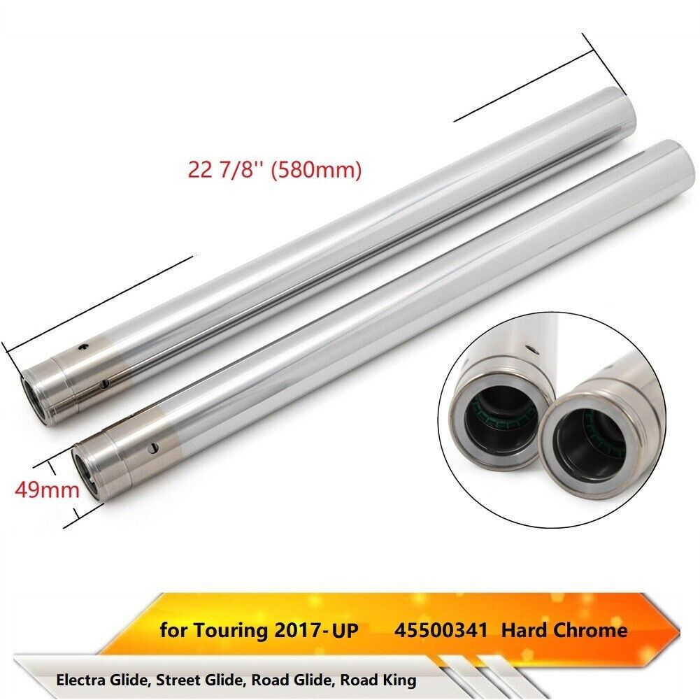 for Harley Touring 49mm 22 7/8" Chrome Fork Tube 45500341 Bagger Dresser 17-23