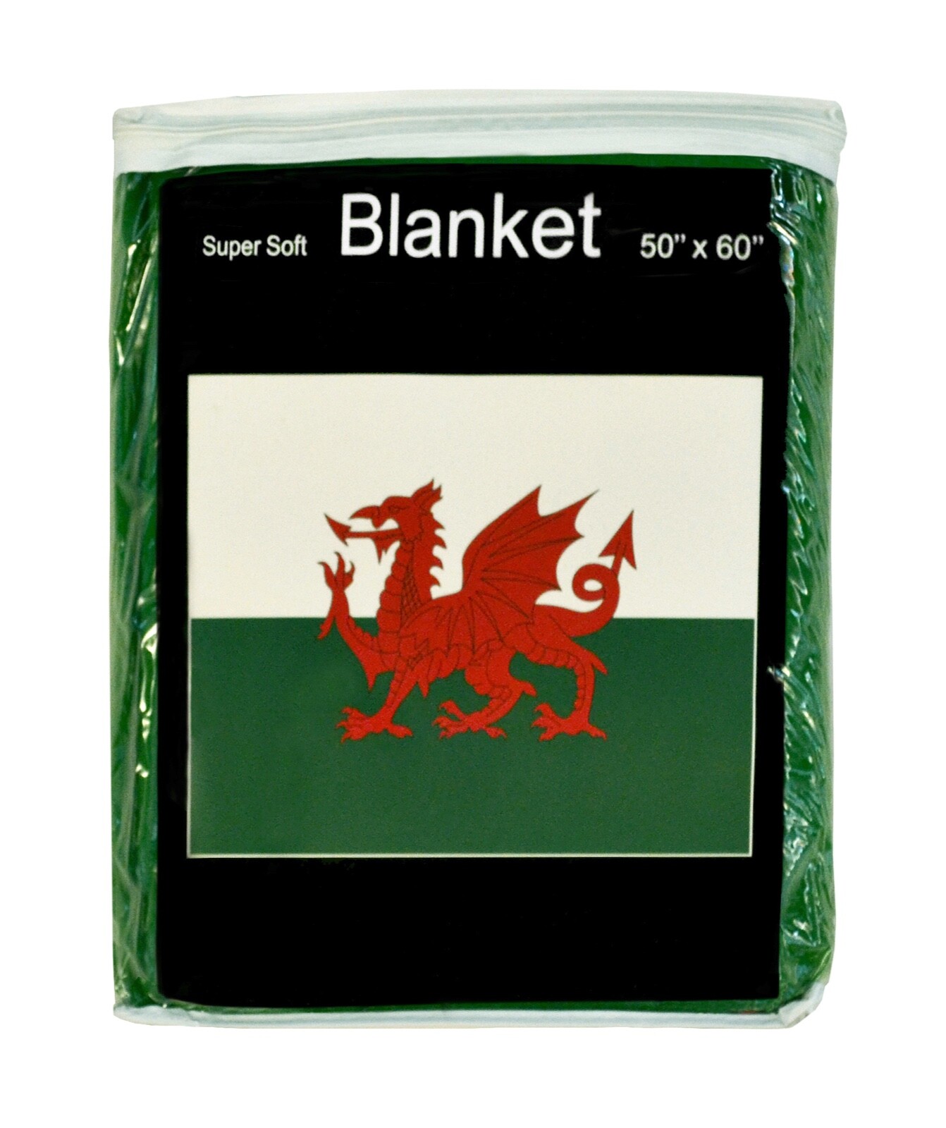 Wales Flag Fleece Blanket 50"x60" Welsh Travel Throw Cover Red Dragon Euro World