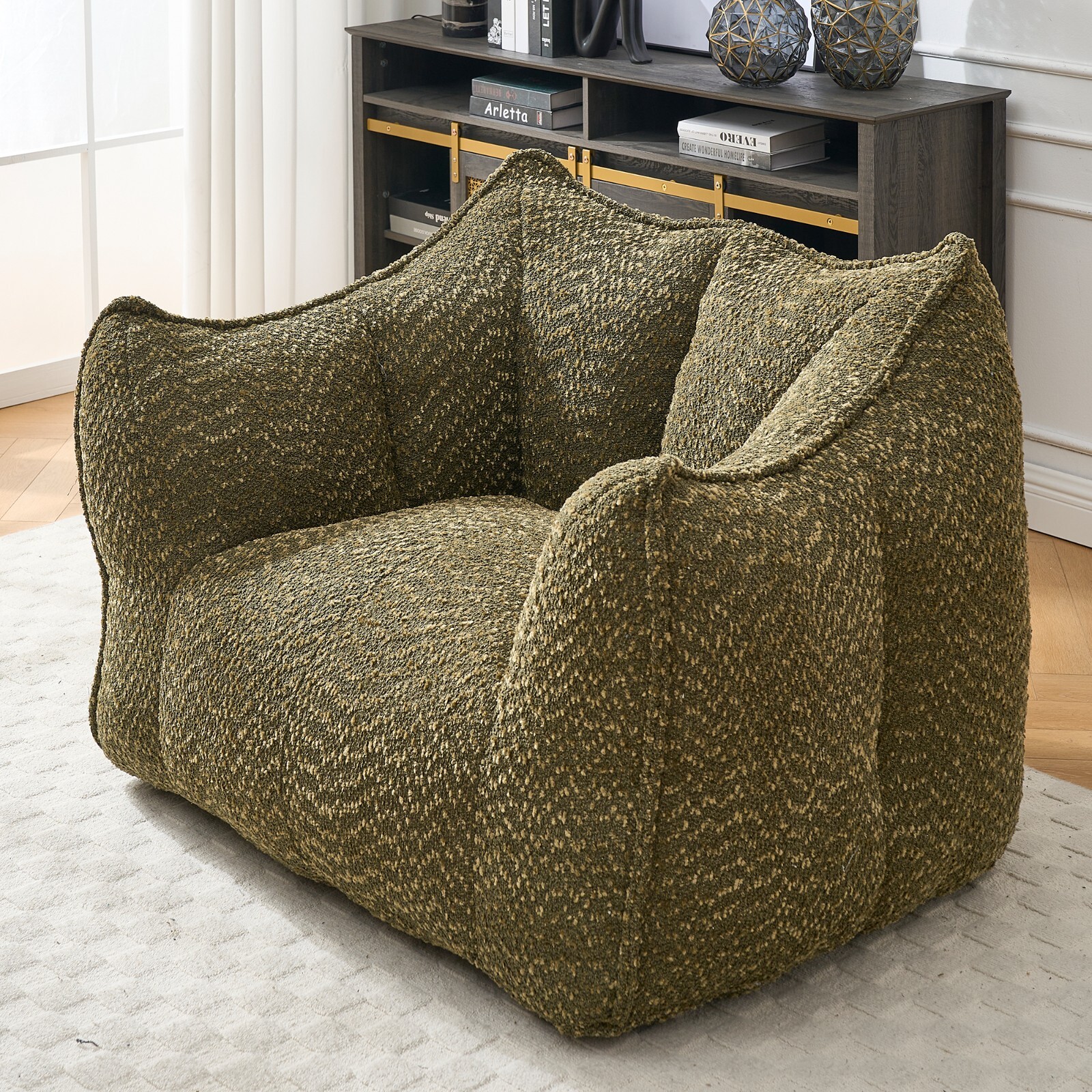Sofa chairs with highly resilient foam for living rooms and bedrooms Olive Green