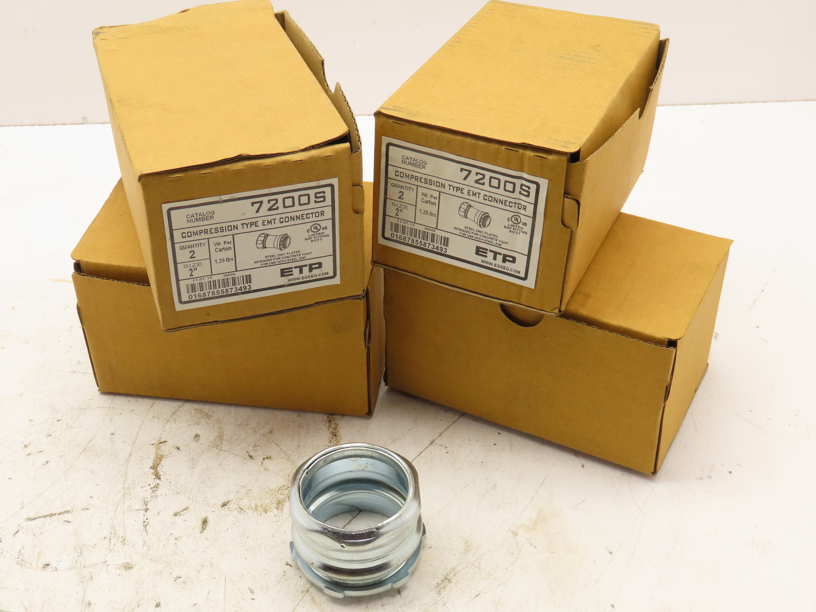 EGS ETP 7200S Lot of 9 2" Emt Steel Comp Compression Connector Concrete Tight