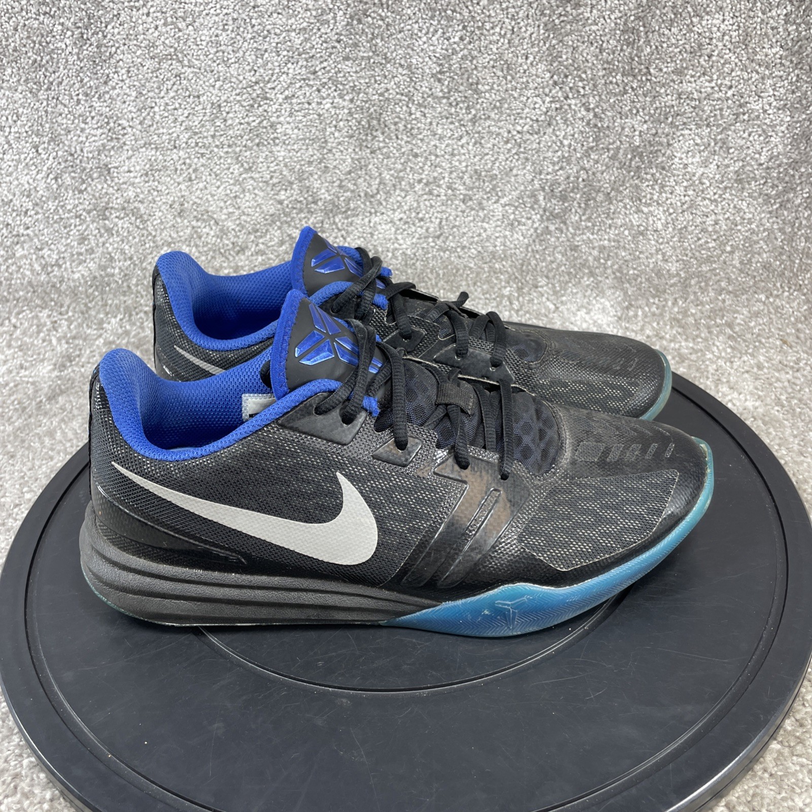 Nike Shoes Mens Size 9 KB Mentality Black Royal Blue Lace Up Basketball Sneaker