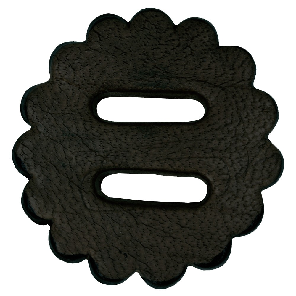 HILASON 18 Pack Slotted Scalloped Leather Rosette Concho Saddle Black 1-3/4"