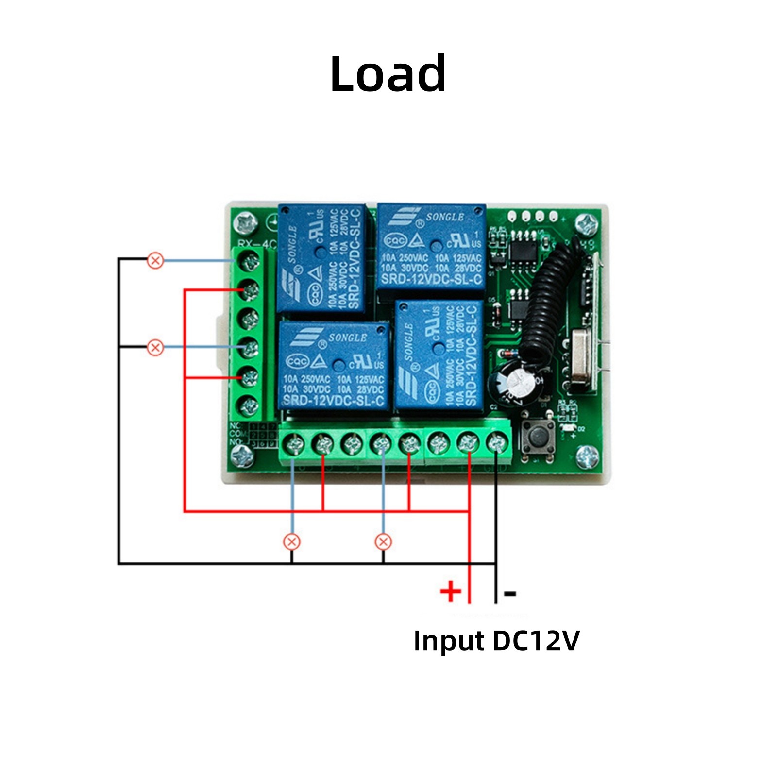 New 4CH Channel Relay RF Wireless Remote Control Switch Transmitter+Receiver