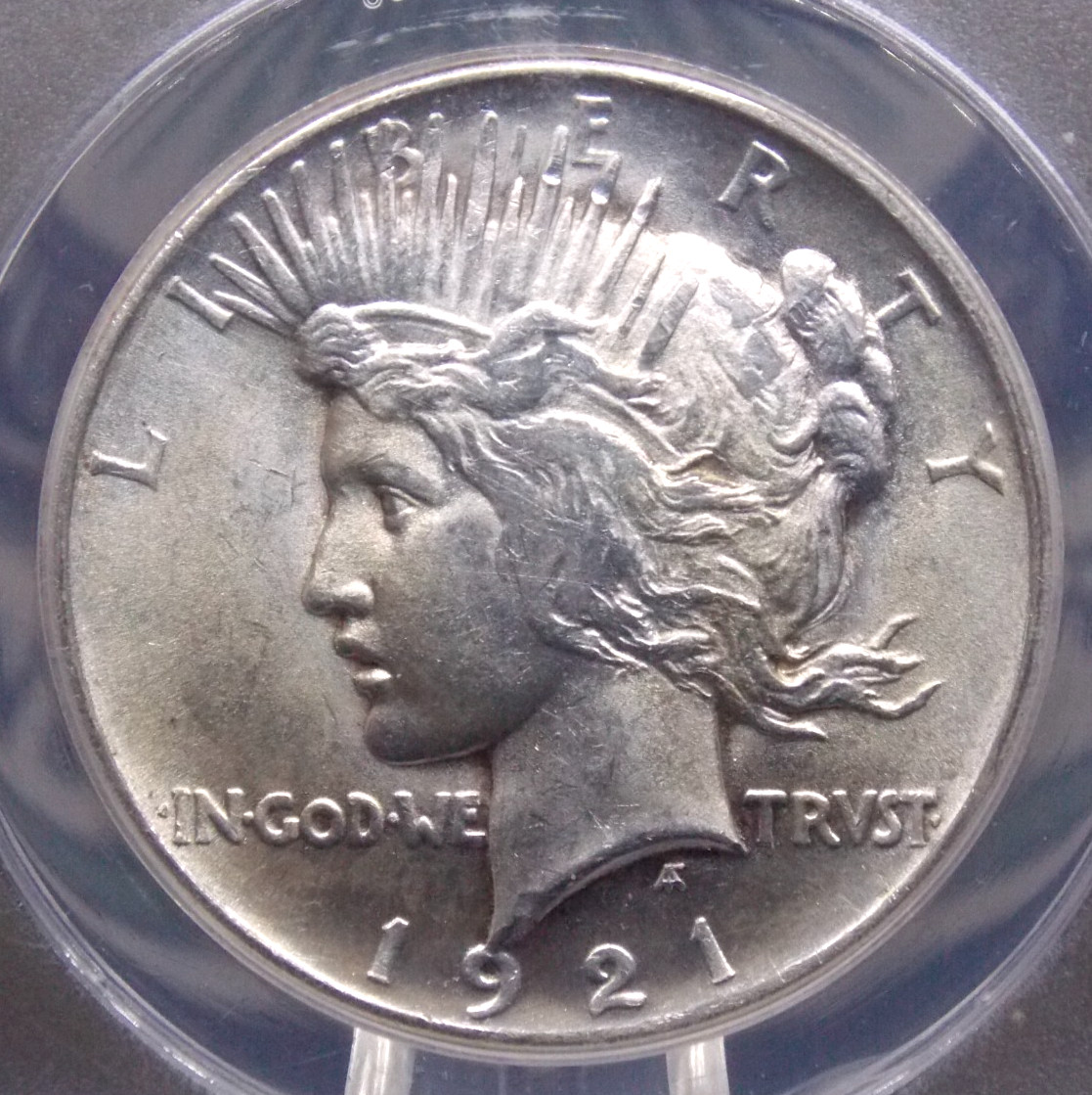 1921 "P" Peace Dollar *HIGH RELIEF* $1 ANACS MS60 Details #741 Unc ECC&C, Inc.