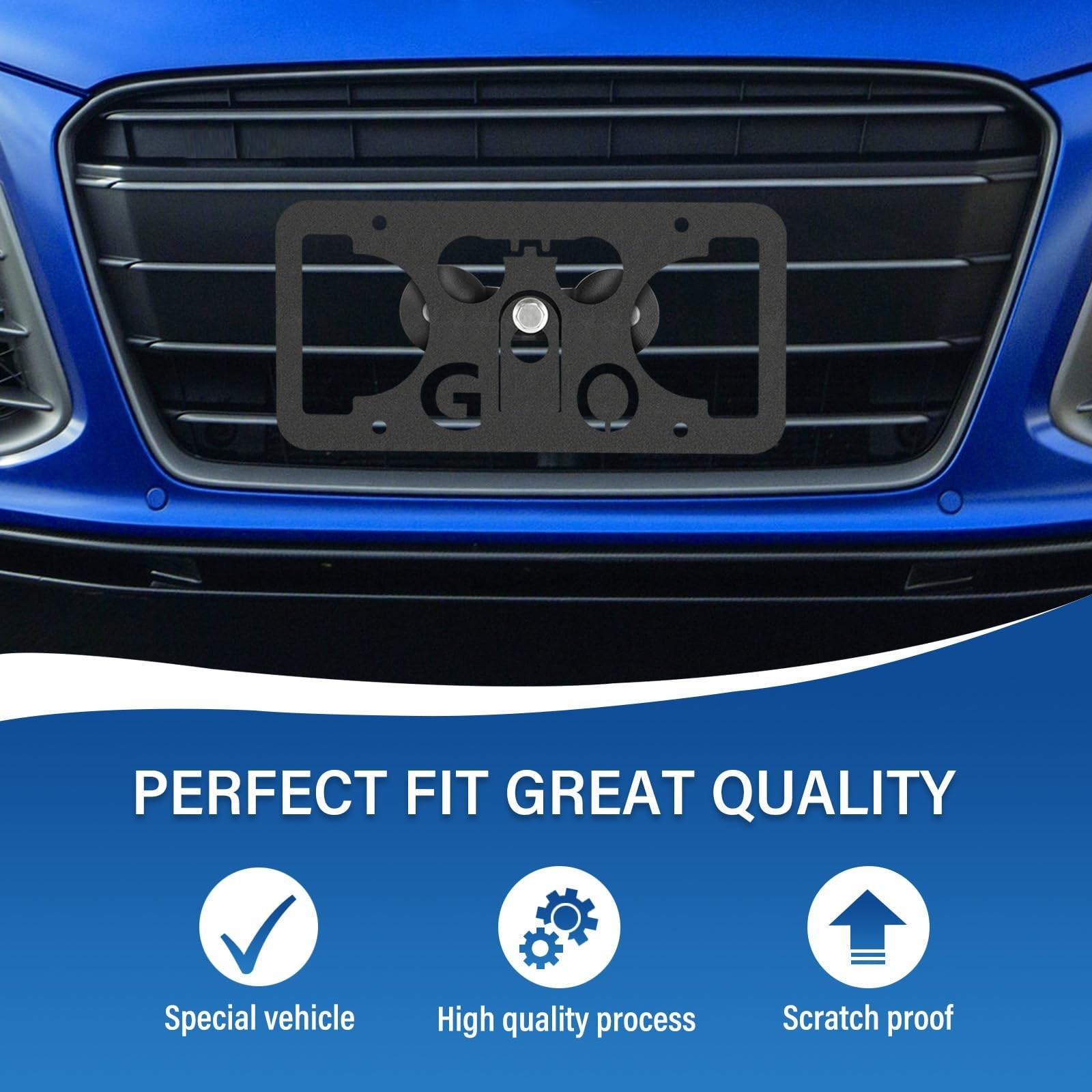 Front Bumper License Plate Mount Compatible with Ford Mustang 2015-2023, No D...