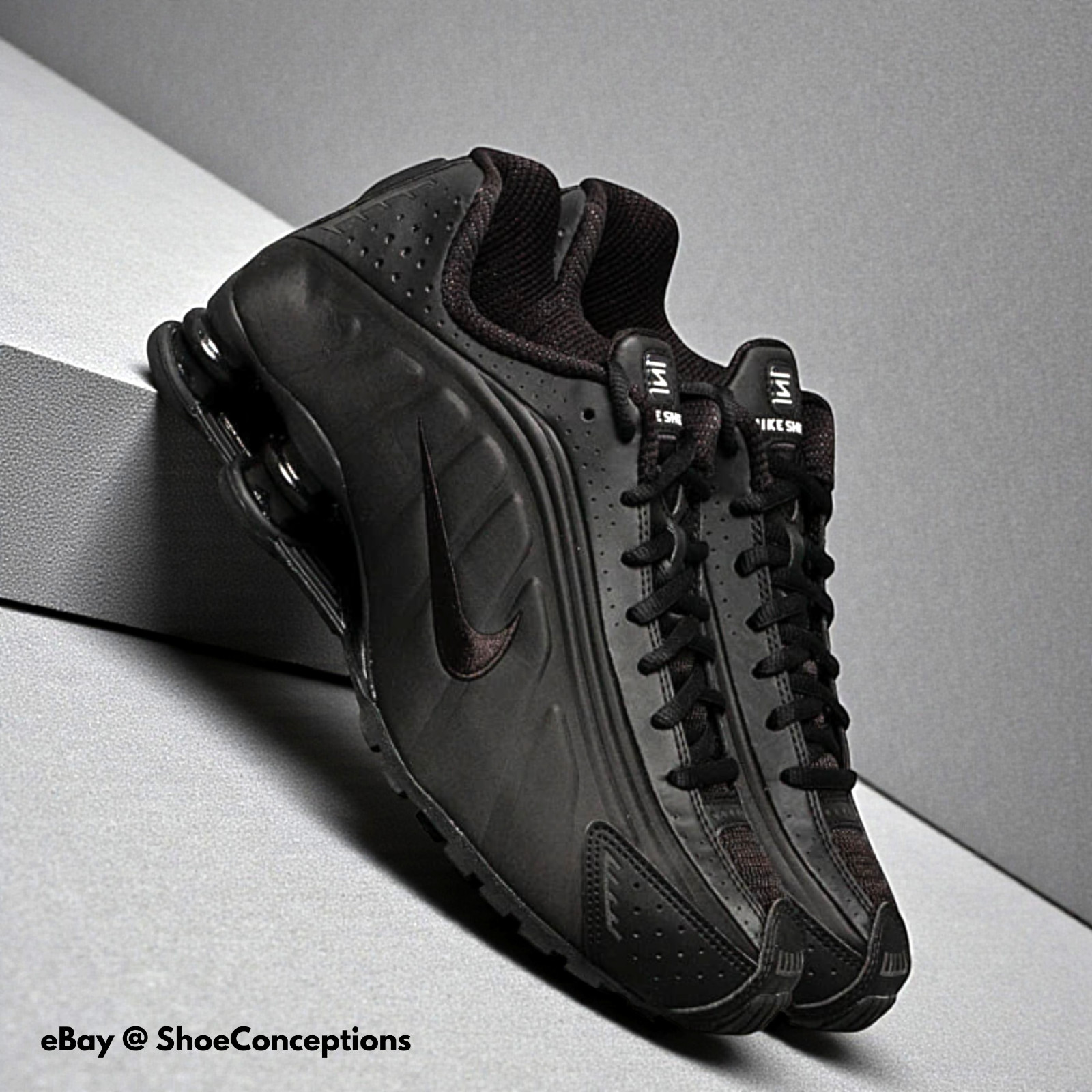 Nike Shox R4 Shoes Triple Black HQ1988-001 Men's Sizes NEW