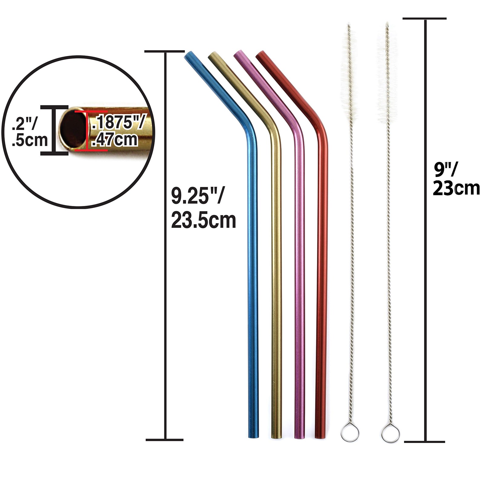 Norpro Stainless Steel Metallic Drinking Medium, 4 assorted metallic colors