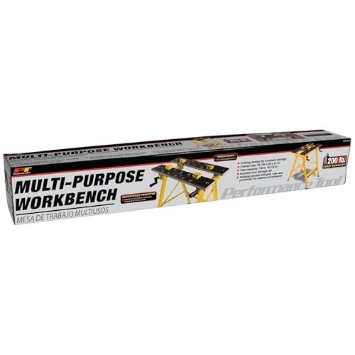 Performance Tool Folding Workbench Vise 200 lb Capacity with Bench Dogs
