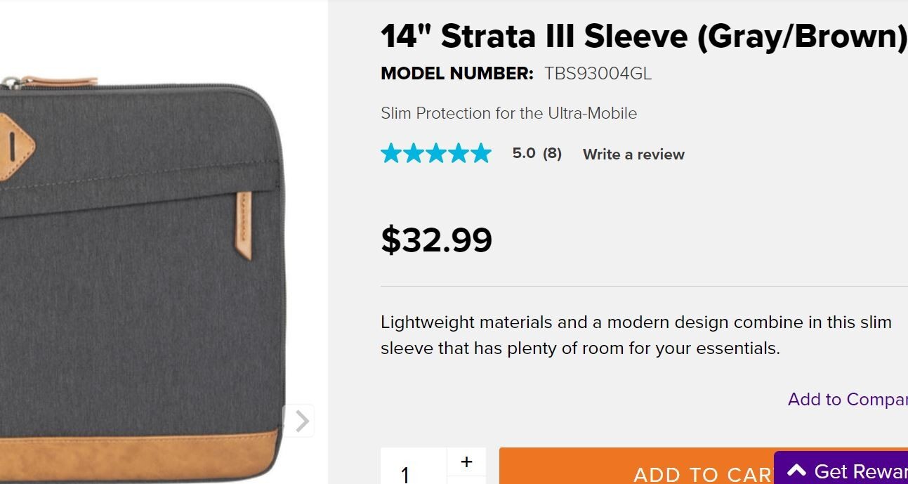 Targus Laptops Case 14" Strata III Sleeve Gray/Brown