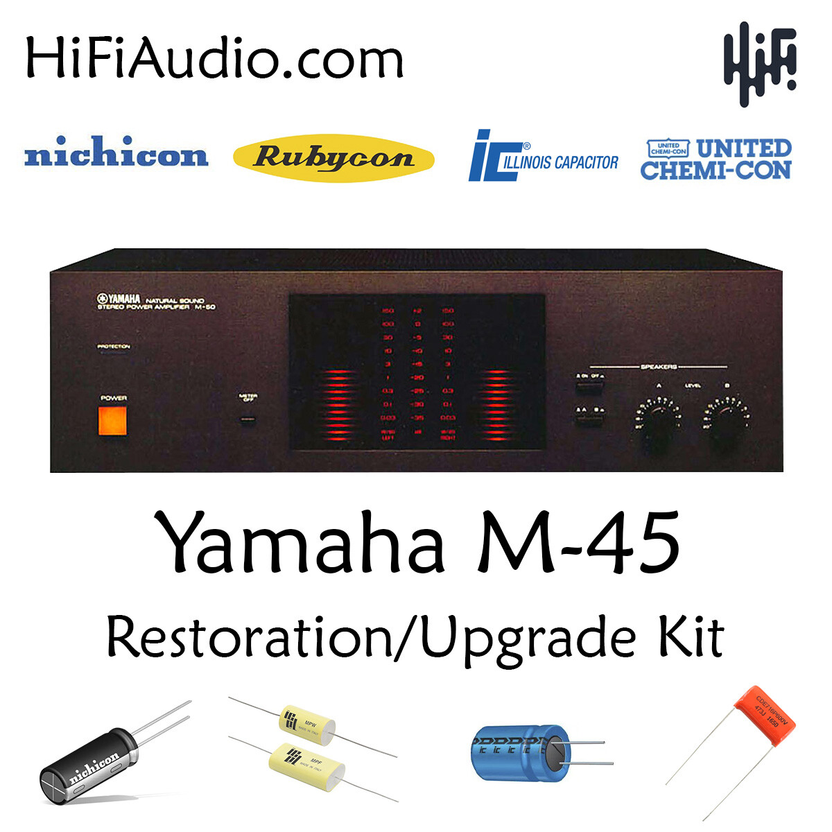 Yamaha M45 restoration recap upgrade kit fix repair capacitor transistor