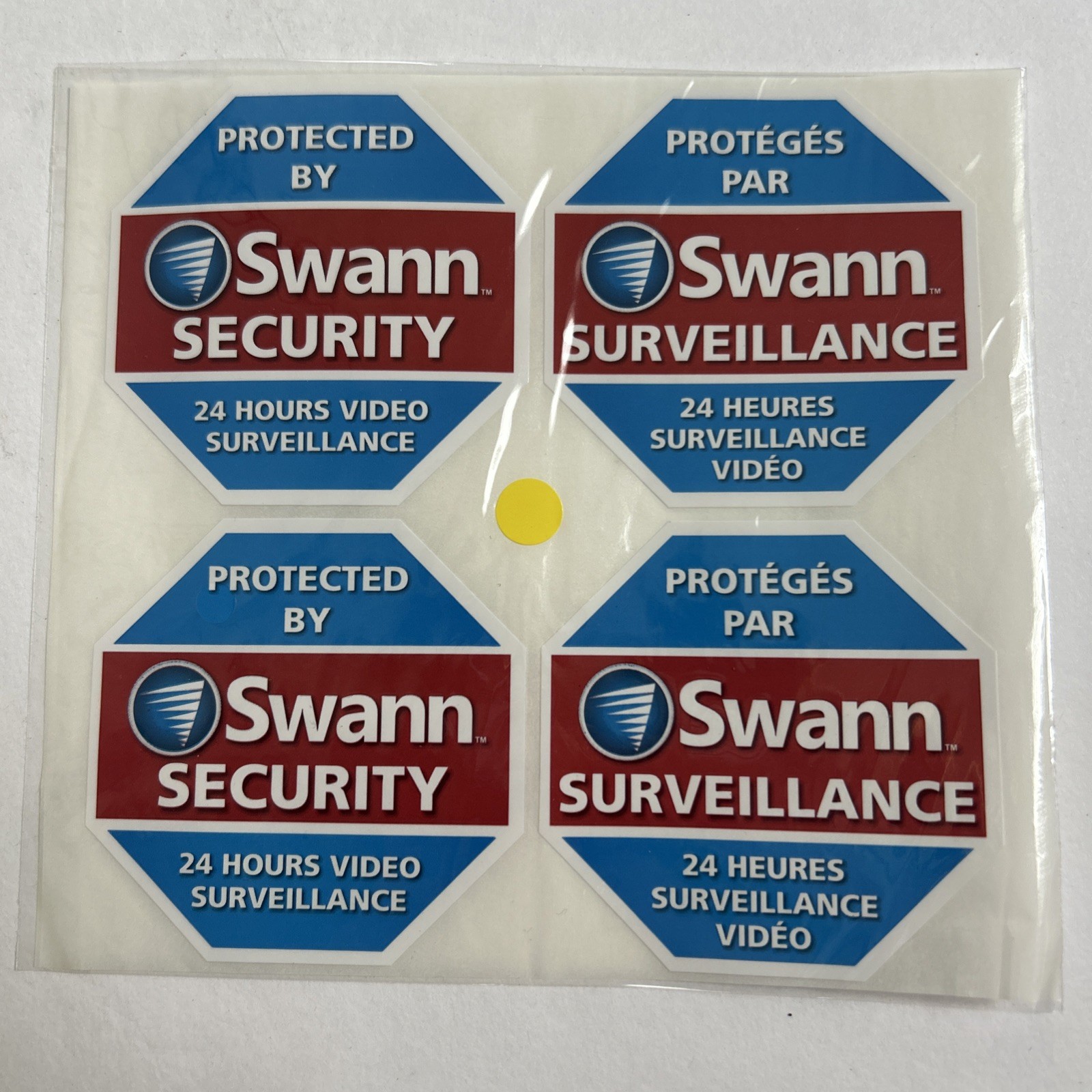 4 Swann 2.5" Sticker Decals Video Security Camera Door Window English & French