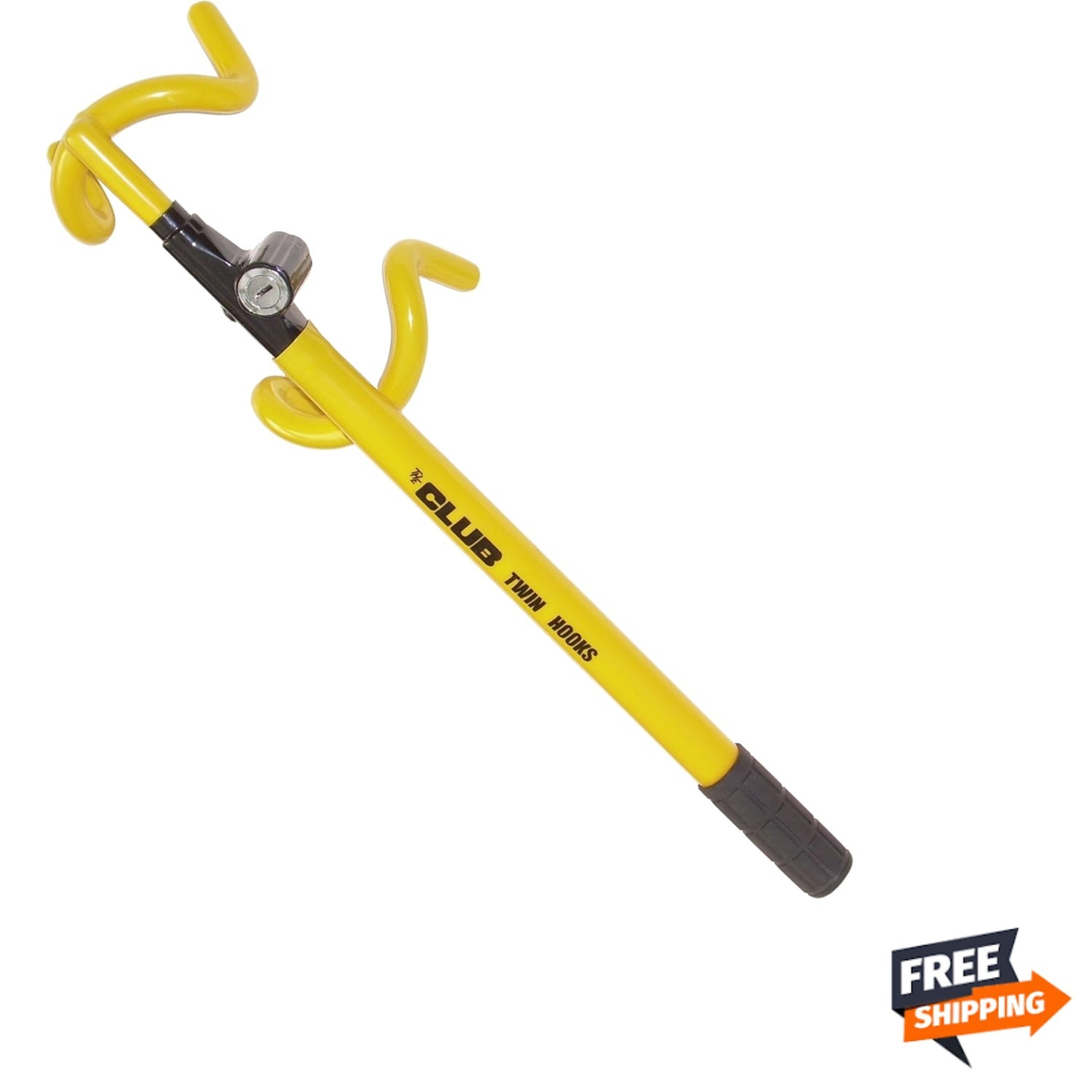 The Club 3000 Twin Hooks Steering Wheel Lock, Yellow