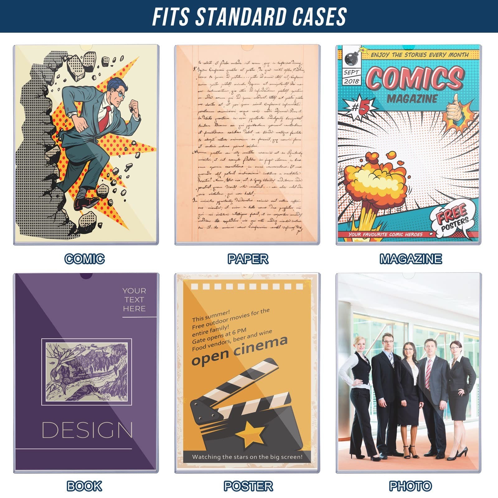 Comic Book Display Case Set, Include Comic Book Sleeves and Clear Plastic Easel