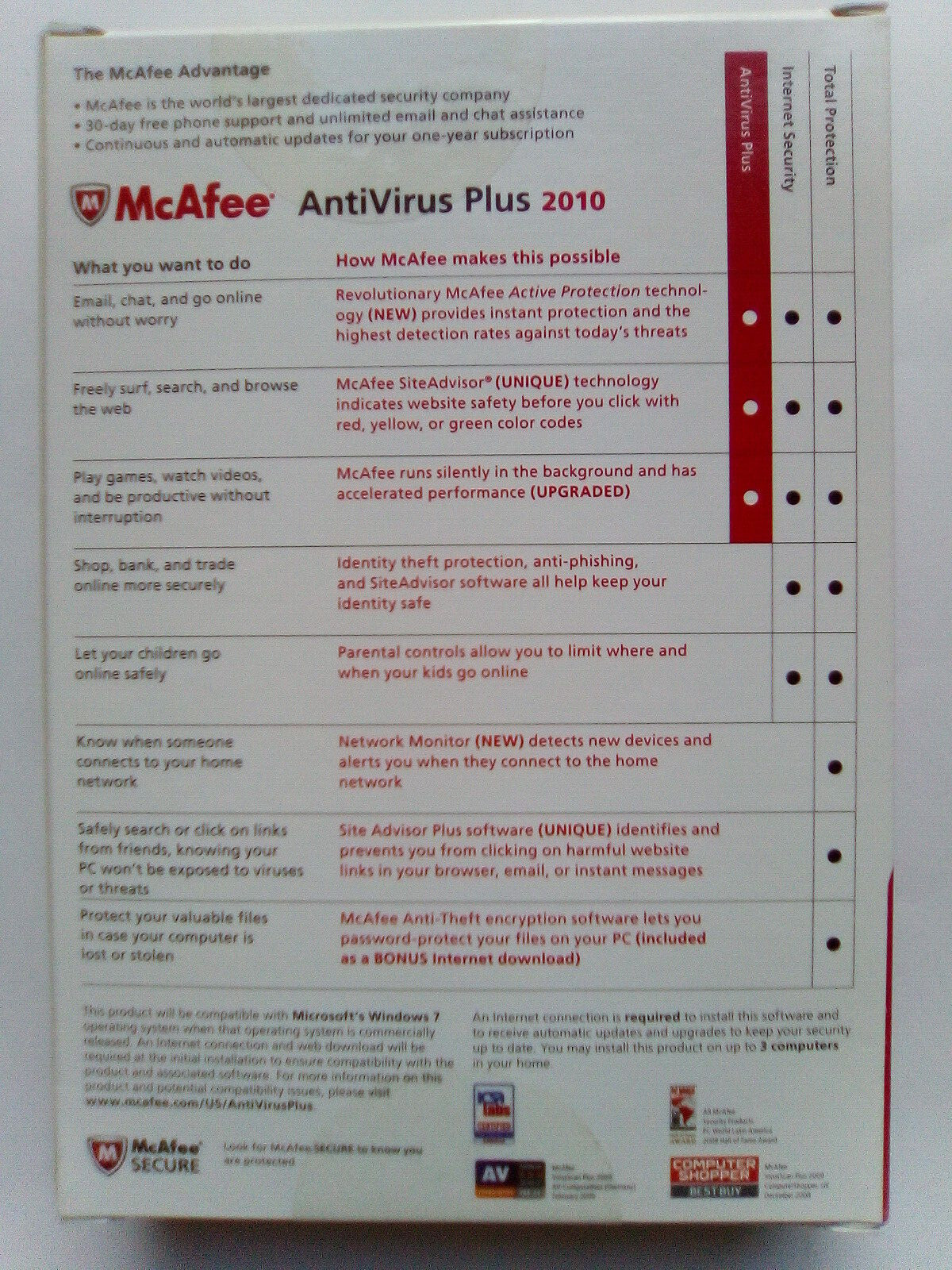 McAfee AntiVirus Plus 2010 (for up to 3 PCs)