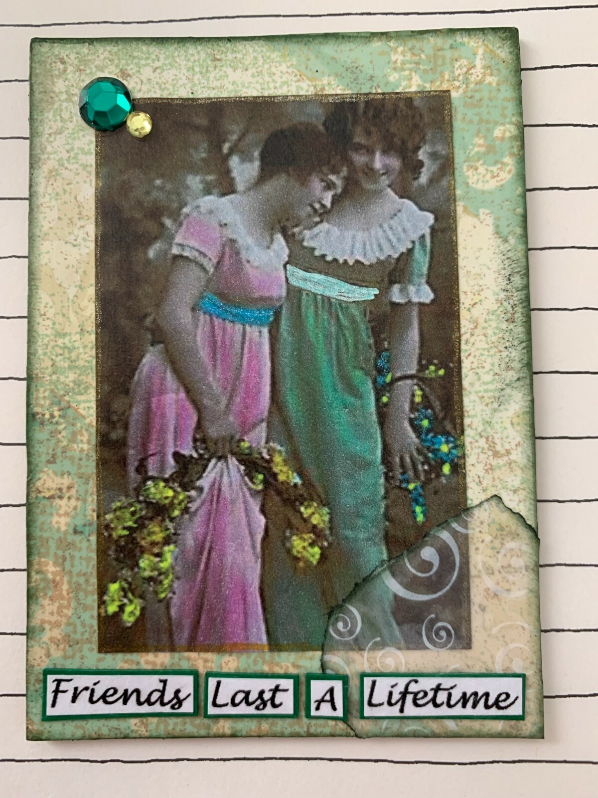 ACEO ATC Art Card Collage Original Ladies Women Girls Friends Lifetime Dresses