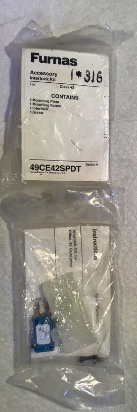 2 Furnas  Accessory Interlock kit 49CE42SPDT NEW
