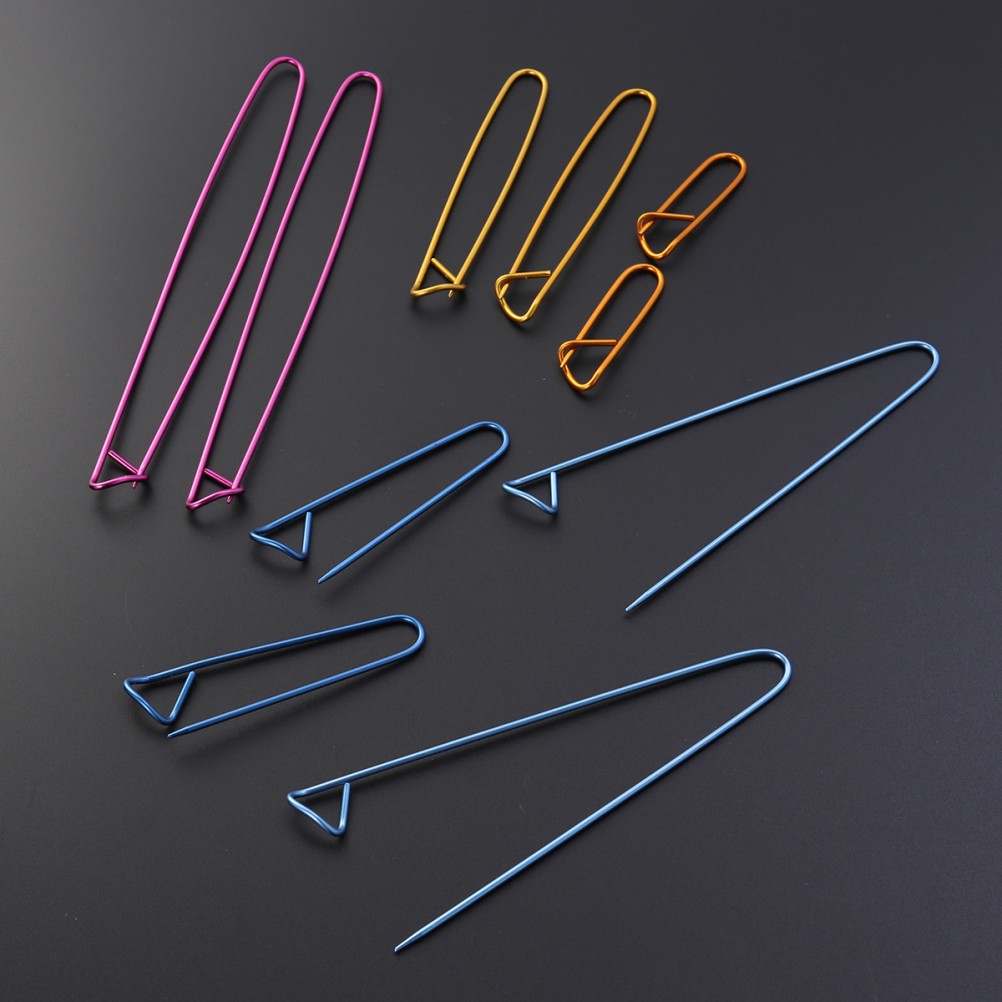 10pcs Random Colors Yarn Stitch Holder Set Crochet Knitting Needle Alloy Safety