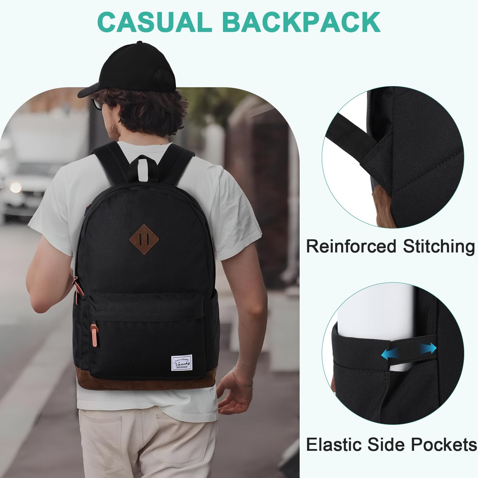 Water-Resistant Unisex Classic Backpack for College, School, and Laptops