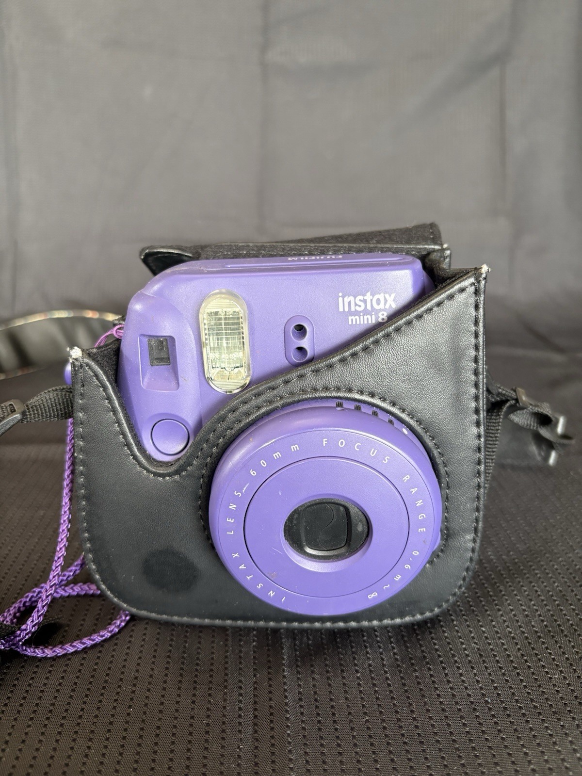 Fujifilm Instax Mini 8 Instant Camera With Case And Shoulder Strap Purple Tested
