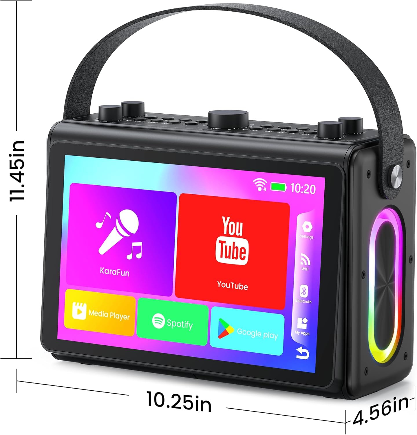 Portable Karaoke Machine with 10.1" HD Screen & 2 Wireless Microphones