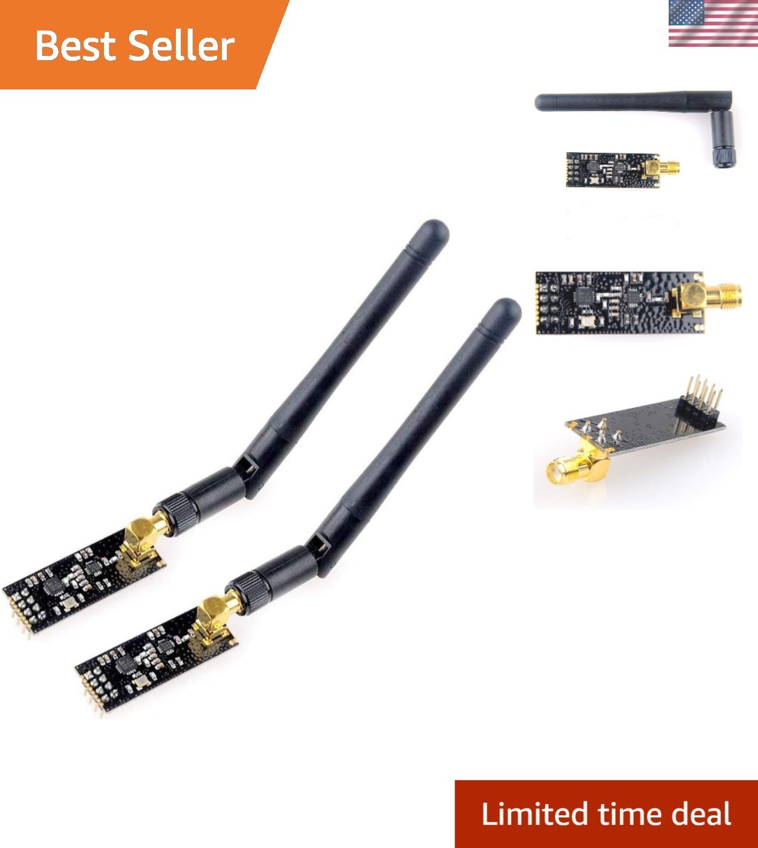 Ultra-Compact 2.4GHz RF Transceiver Modules +PA +LNA for Long-Range Use - 1100m