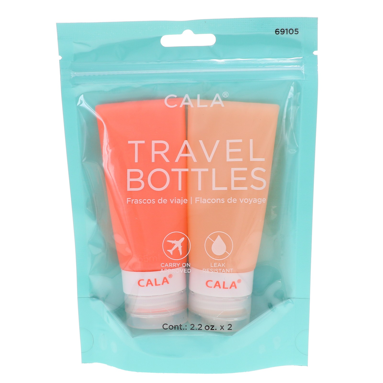 5 x CALA SILICONE TRAVEL BOTTLES SET ~ MULTI COLOR ~ BRAND NEW (5 SETS TOTAL)