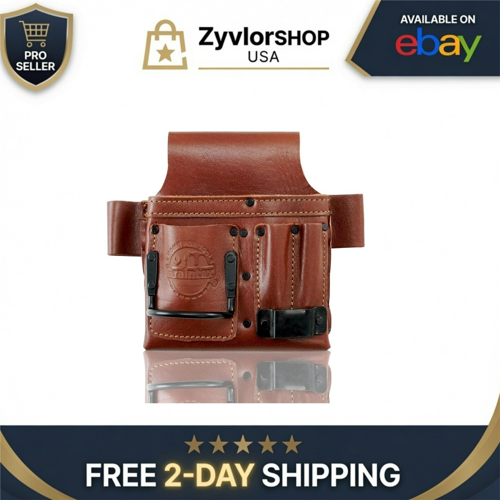 Graintex Ambassador Multi Tool Pouch - Leather Tool Belt for Professionals