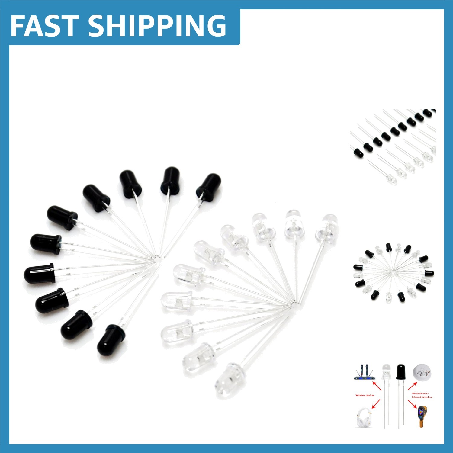 20pcs 5mm 940nm Infrared Emitter & Receiver Diodes - Perfect for DIY Electronics