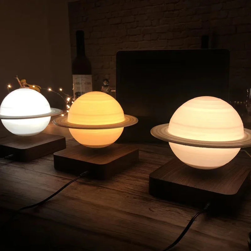 Magnetic Levitation Saturn Levitating Lamp, LED Earth Floating Lights Room Lamps