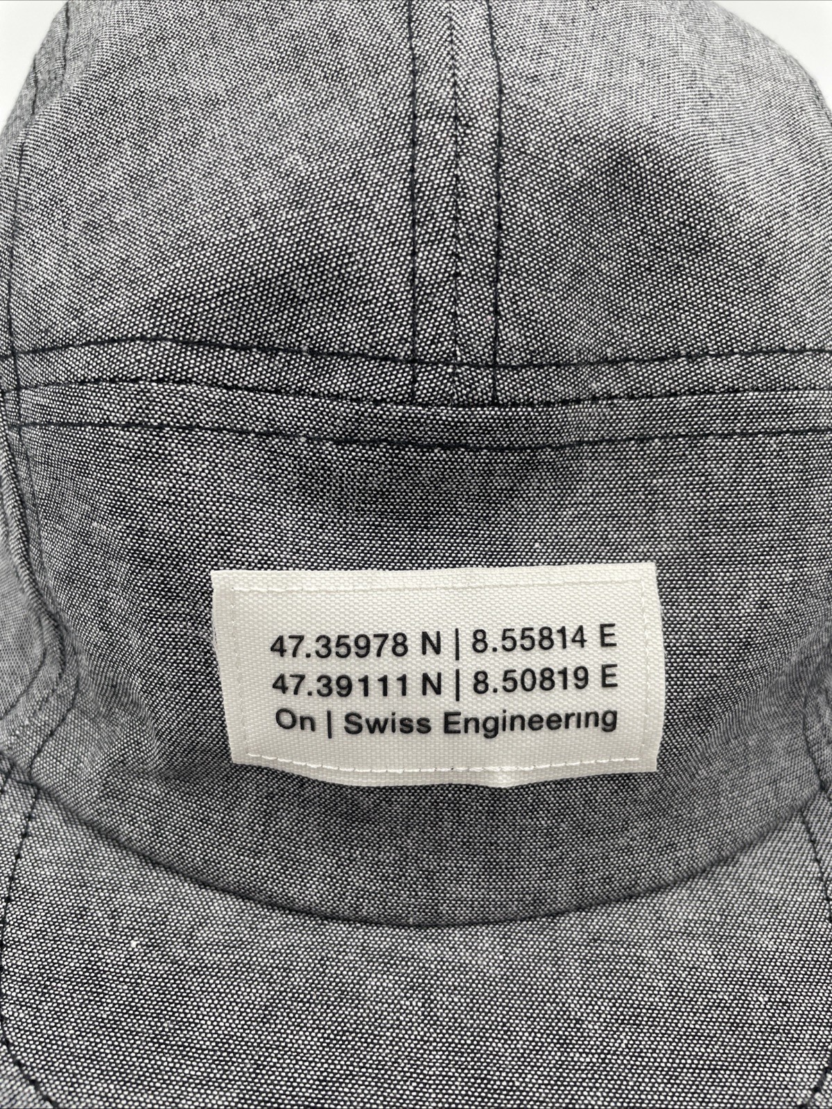 On 5 Panel Cap One Size Unisex Gray 100% Cotton Canvas Solid Logo Activewear New