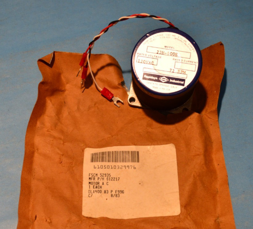 Rapidsyn Industrial Stepper Motor 23H-600E Dana USA 120 Volt 72 RPM NOS