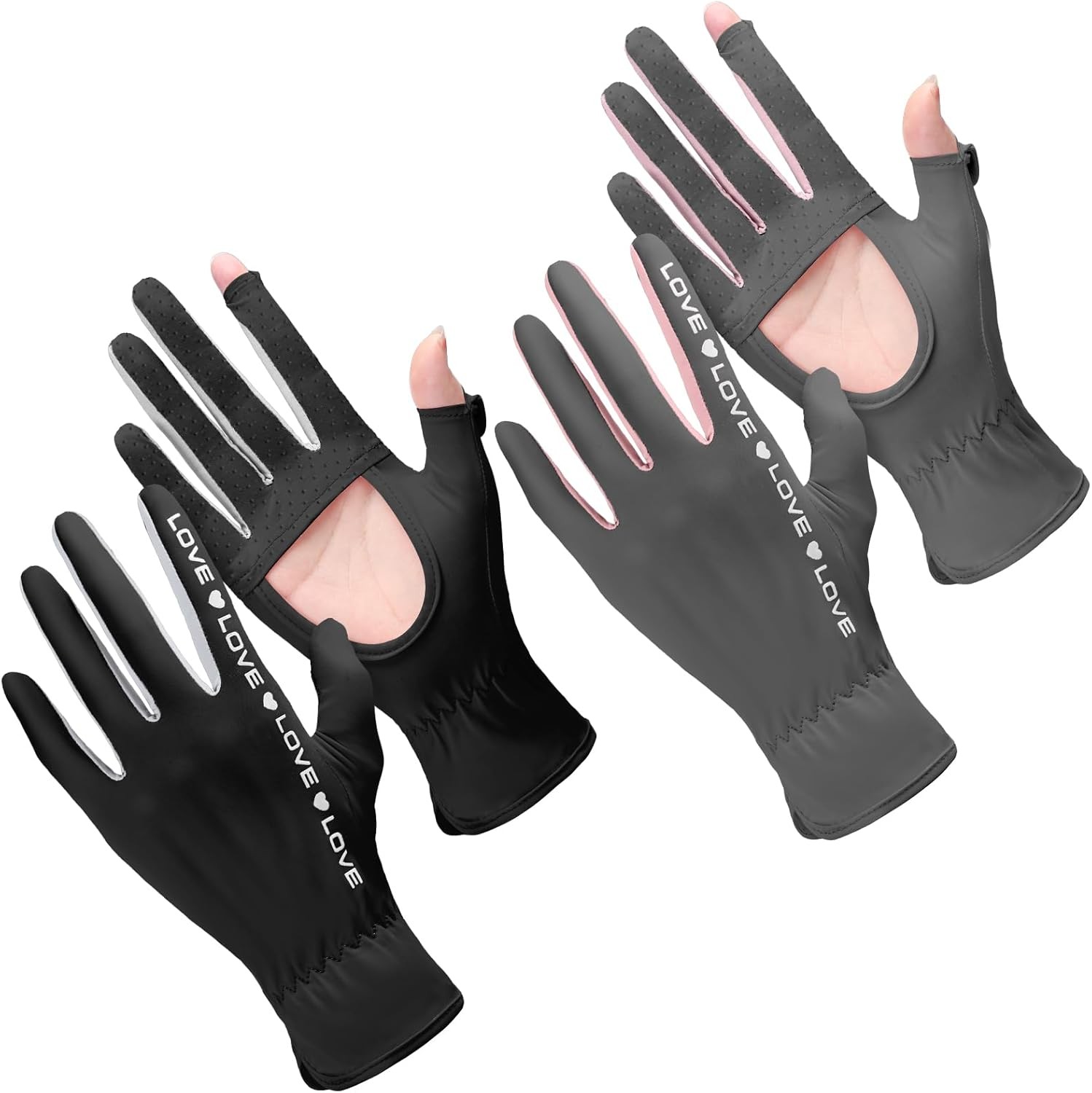 2 Pairs Sun Gloves for Women UV Protect Summer Driving Gloves