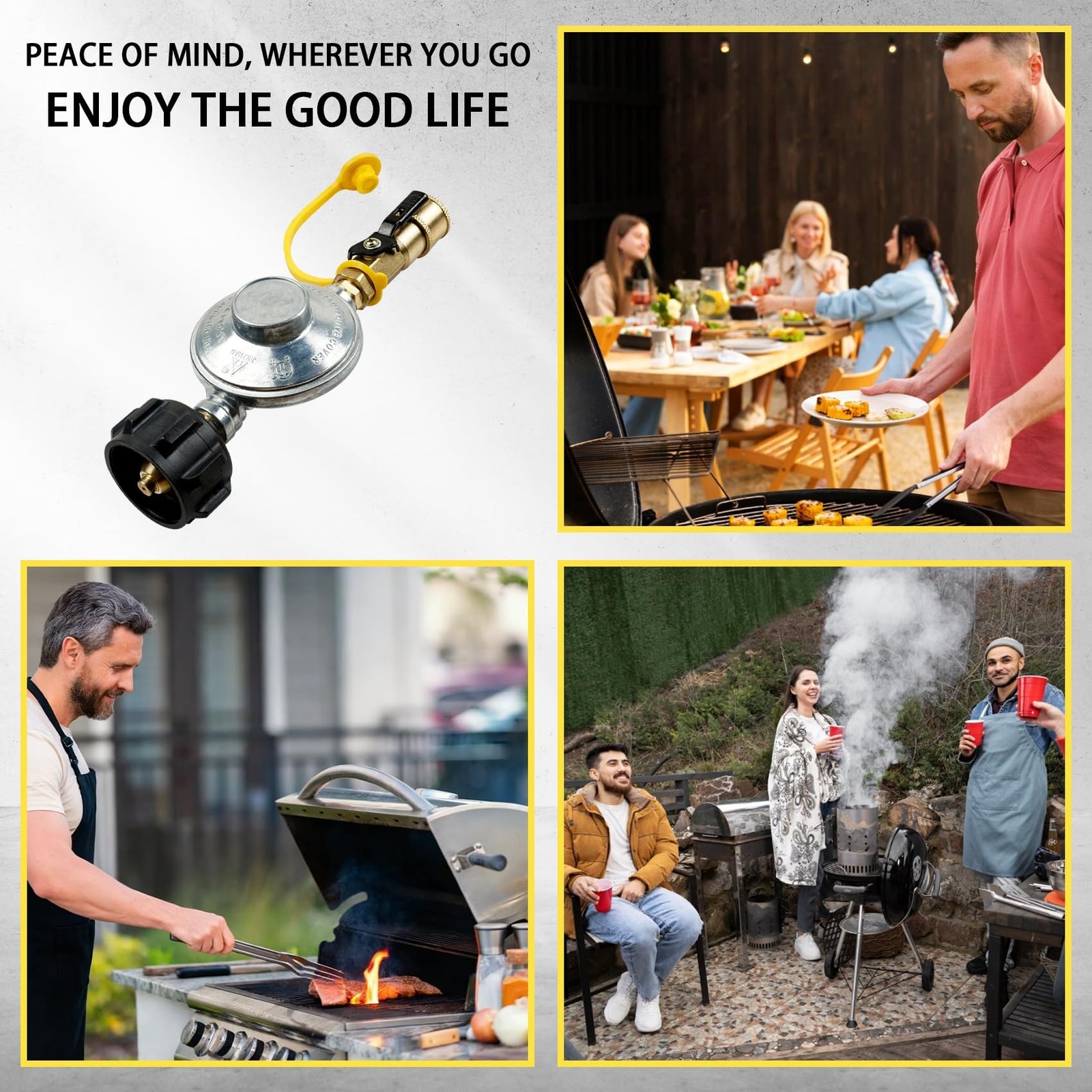 Universal 1/4" Propane Gas Grill Regulator & Quick-Connect Adapter with QCC1 ...
