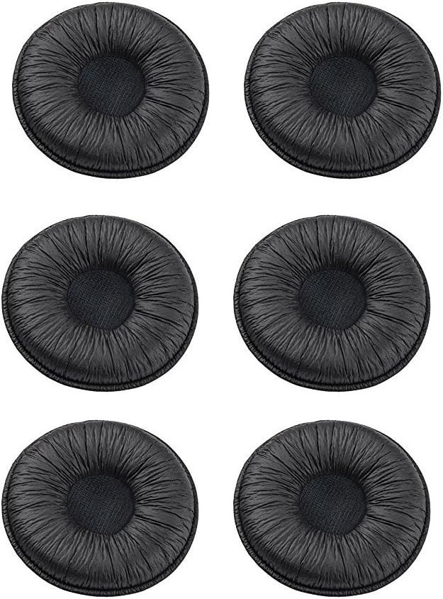 Pack of 6 Leatherette Ear Cushions for Plantronics Headsets - Comfort Redefined