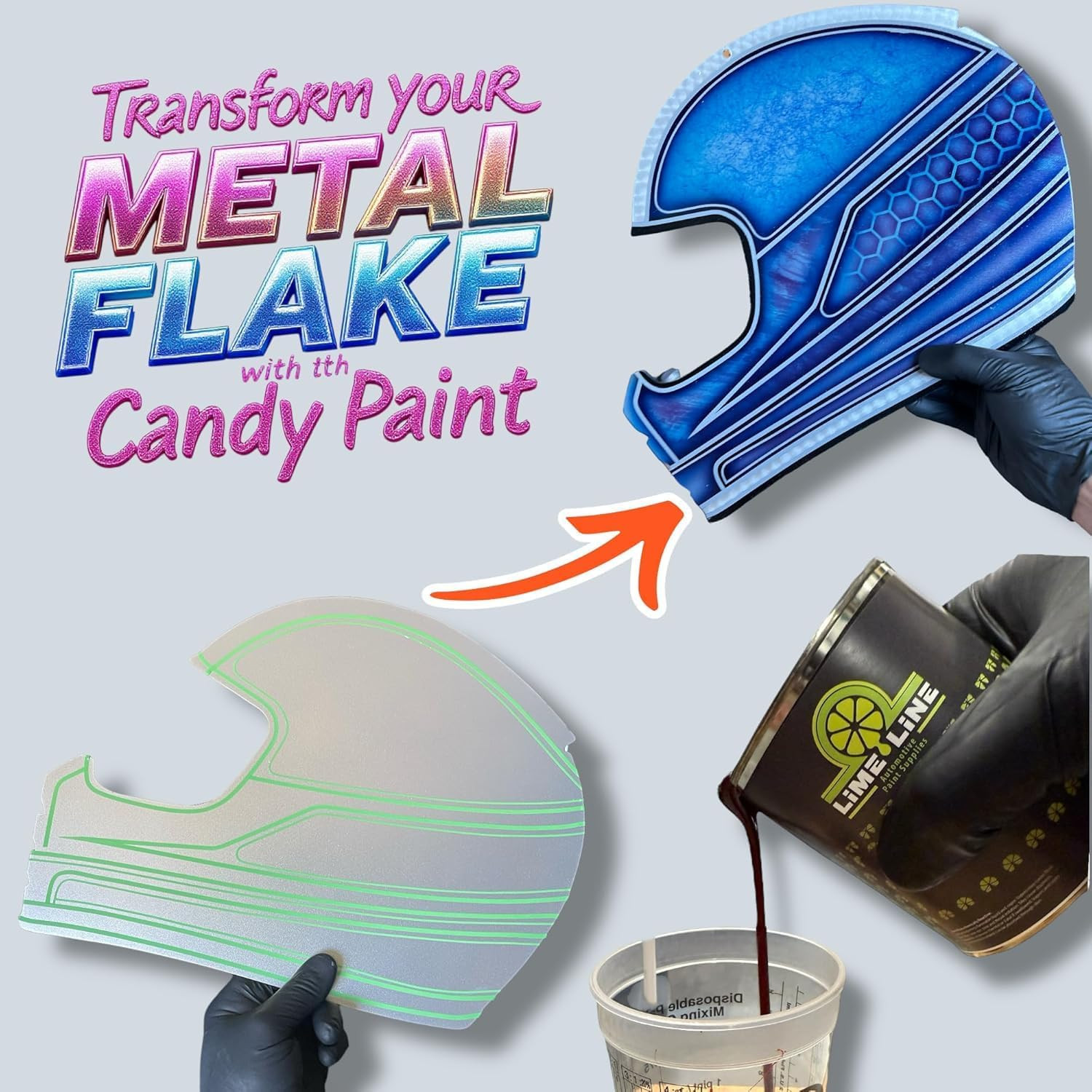 Lime Line Crushed Glass Metal Flake for Custom Paint
