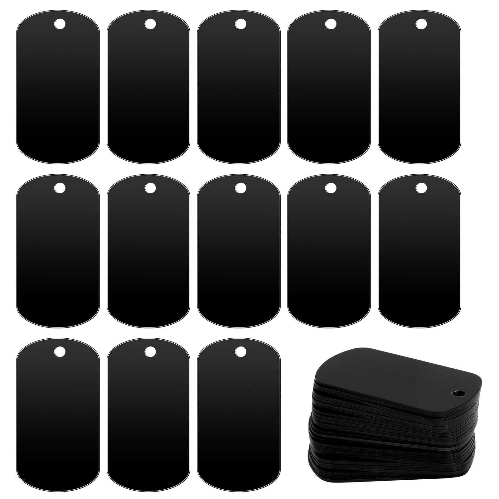 MOZEAT LENS 25 Pcs Metal Stamping Blanks Black Tags for 5*3CM,