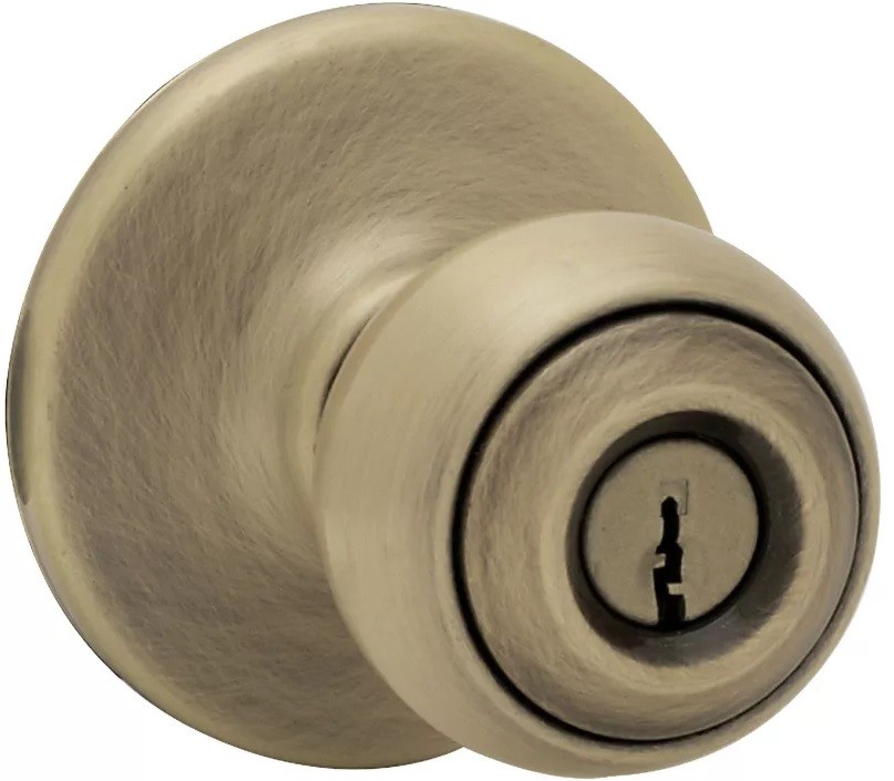 New Kwikset Entry Set Antique Brass Security Series Polo Single Cylinder Keyed
