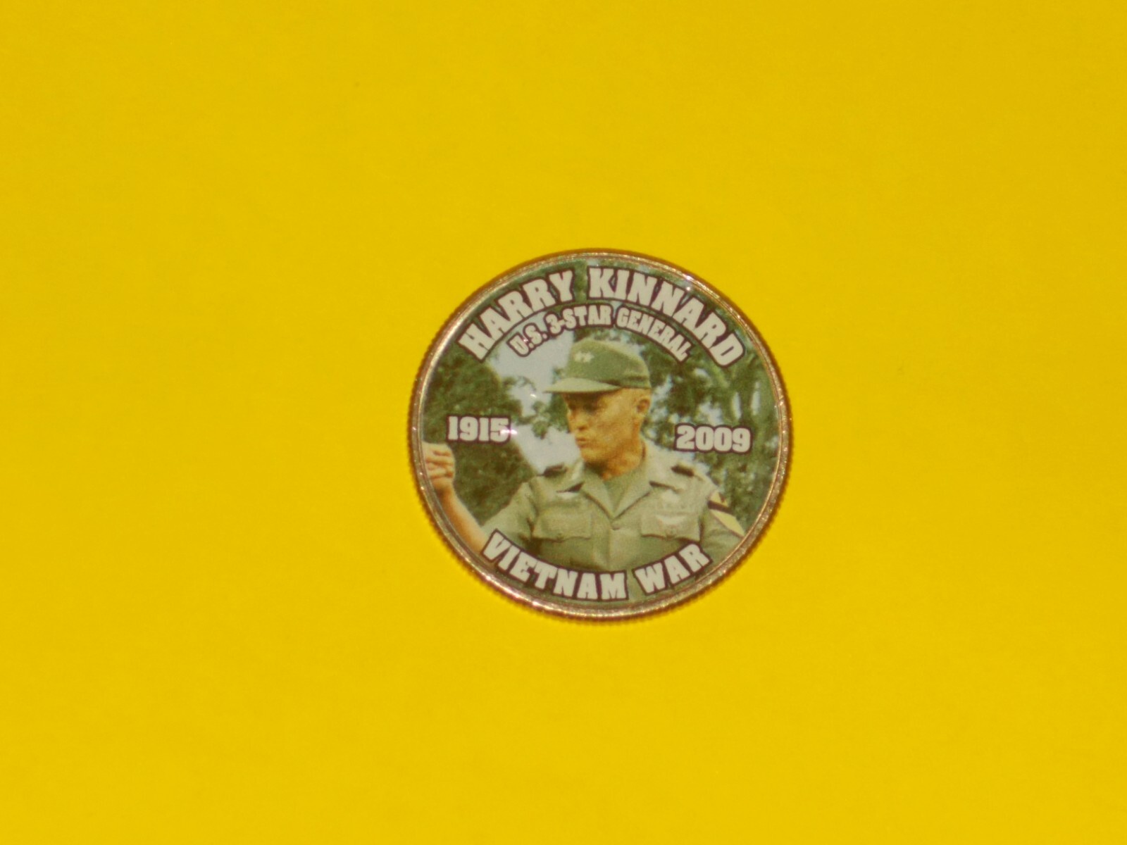 Colorized Kennedy Half Dollar - Vietnam War - Harry Kinnard K873