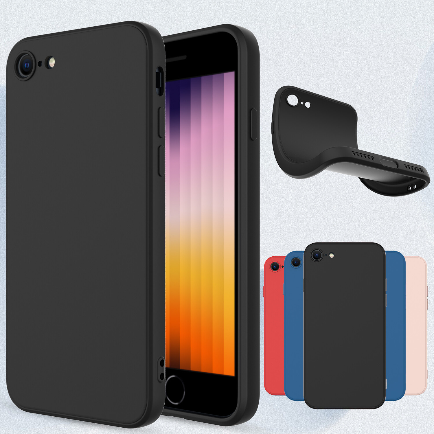 For iPhone SE 2nd,3rd Generation 2022/2020 Case Liquid Silicone Shockproof Cover