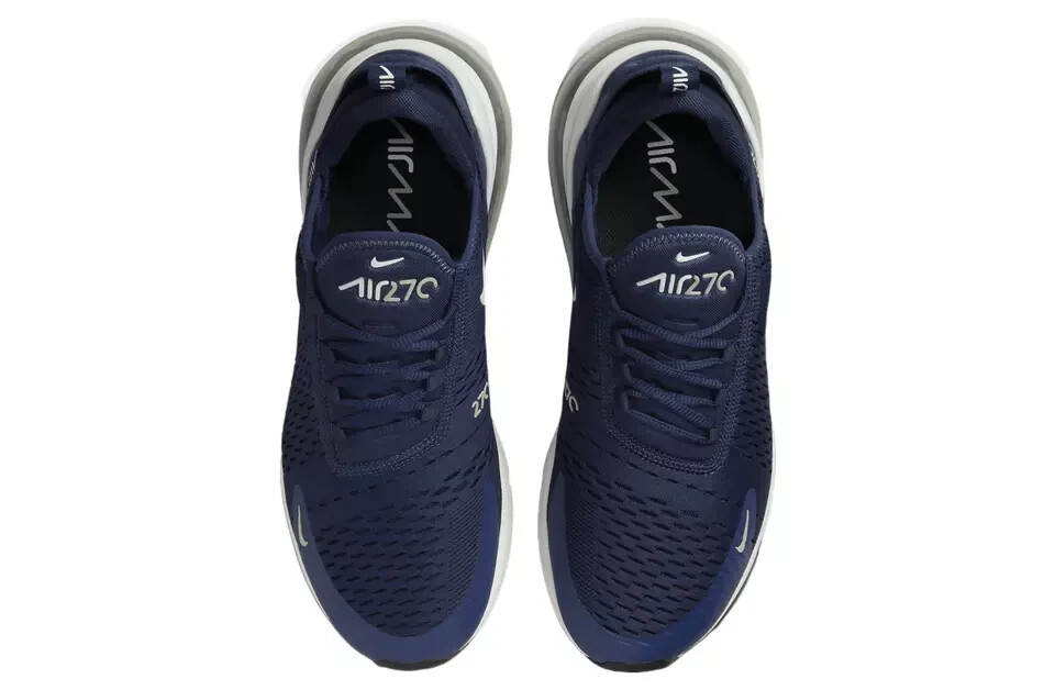 Nike Air Max 270 Men's Shoes Midnight Navy Metallic Silver White AH8050 406