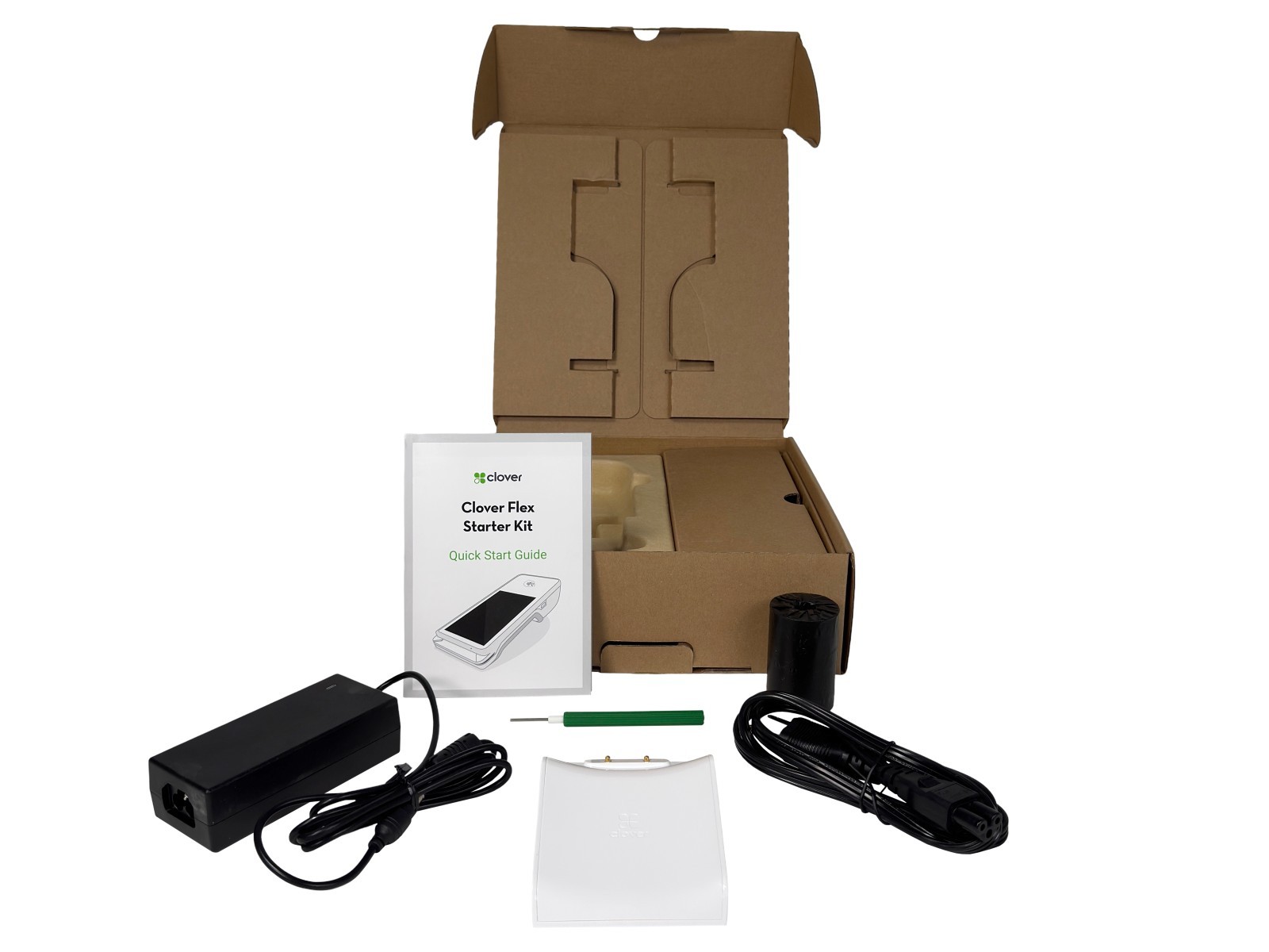 ✨NEW Clover Flex Starter Kit K400 Cradle Dock Charger + Power Supply 🏷️